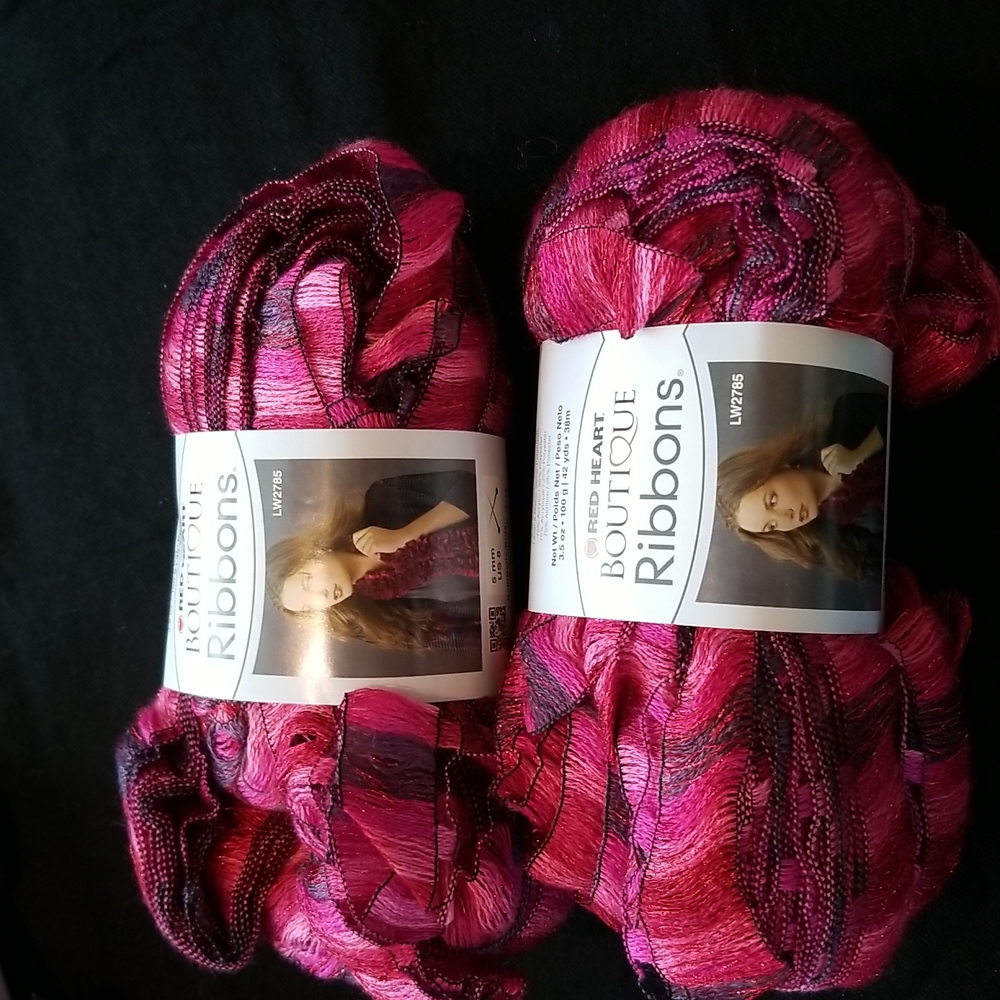 Red Heart Boutique Ribbon Yarn (Fire, Fireworks, Marble, Rosebud, Sangria 2 ea.) - Picture 6 of 11